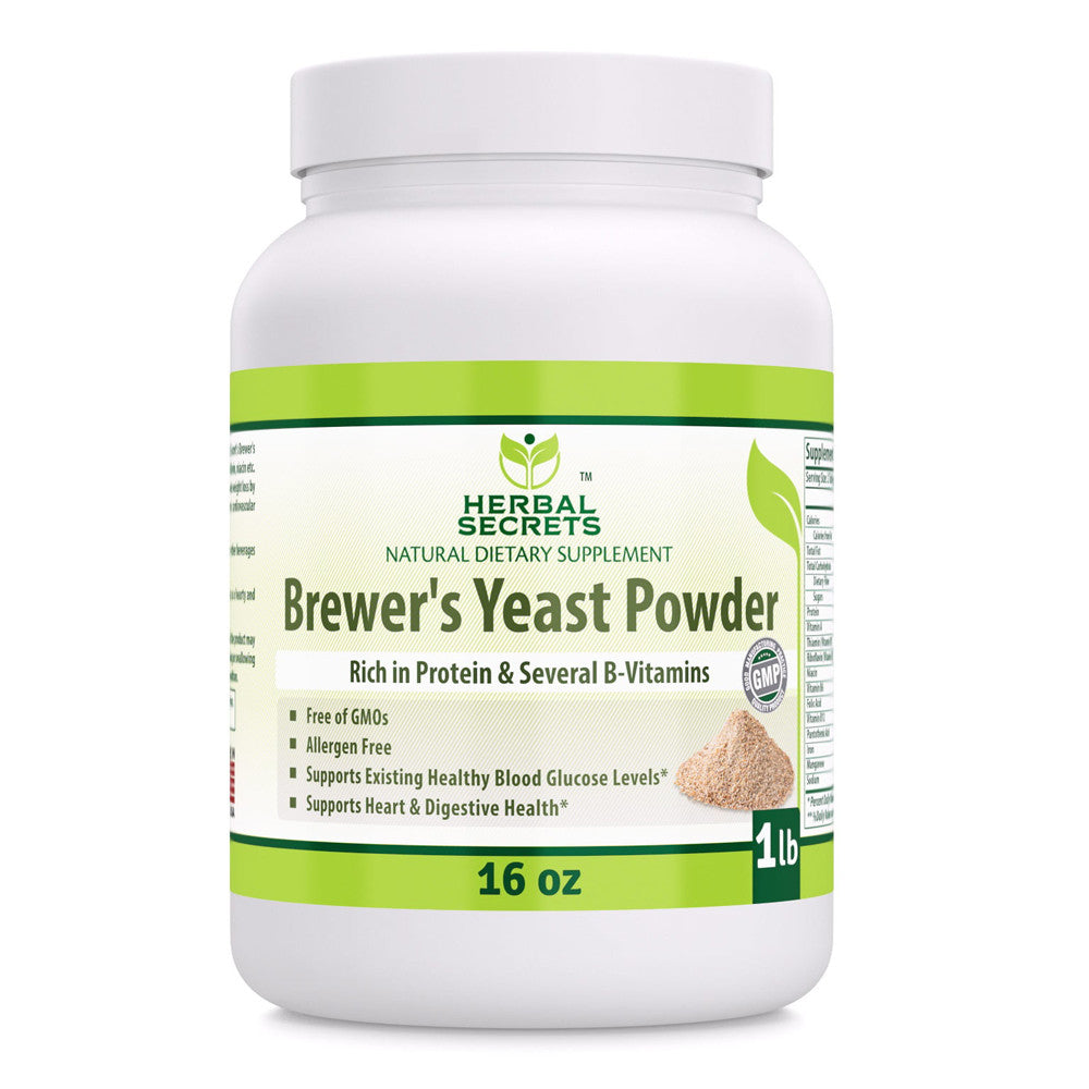 Herbal Secrets Brewers Yeast Powder, Supports Heart And Digestive Health, 16 Oz